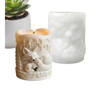 Stampo cilindrico in silicone, flessibile, facile da rilasciare, riutilizzabile, stampo in silicone per candele cilindriche a forma di animale, per sapone, resina, gesso, principianti, professionisti