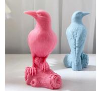 Stampo cilindrico in silicone per candele e resine a forma di corvo, per decorazioni domestiche e candele, stampo a spirale a onda