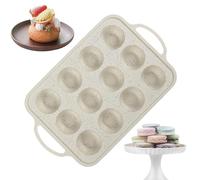 Stampo cilindrico in silicone,stampi rotondi in silicone | Stampo per muffin a 12 cavità,Stampo per cottura riutilizzabile, multifunzione, per uso alimentare, per la cottura di gelatina, torta, brown