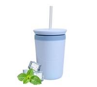 Stampo cilindrico per ghiaccio,con Coperchio e Apertura Facilitata a Pressione per Cannucce | Stampo per Secchiello Ghiaccio da Freezer | per Bourbon, Soda, feste, casa, camper,