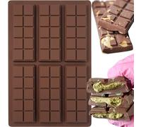 Stampo Cioccolato in Silicone, 2 Pezzi Tavoletta Rettangolare per Cioccolatini, Proteine e Barre Energetiche - Profondo