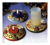 Stampo con 2 FORME PORTACANDELA Natale vigilia per colate di gesso ceramico