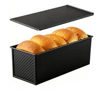 Stampo con coperchio antiaderente e scanalato | Stampo per torta per panini e Mie per cucina casa, ristorante, panetteria e caffè
