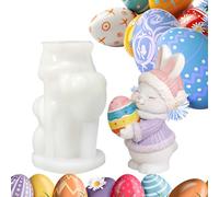 Stampo Coniglietto Pasquale - Figurina riutilizzabile per aromaterapia in resina 3D Conigli, Stampo in Gesso Coniglietto Pasquale da 60 g - Per Compleanno Ufficio Camera Desktop Dormitorio Scuola Nei