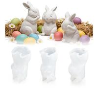 Stampo Coniglio Silicone 3D per Pasqua Set da 3 Pezzi per Decorazioni Fai-da-te in Primavera, Resina Epossidica, Candele e Saponi Idee Regalo Creative per la Pasqua