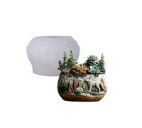 Stampo creativo in silicone per fioriera a forma di lupo per gioielli in resina e piante grasse, decorazioni decorative in cemento