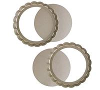 Stampo Crostata, 2 Pezzi Stampo per Quiche, Stampo per Torta di Quiche, Antiaderente Su Entrambi i Lati e Facile da Smontare Piatti di Quiche per Preparare Il Flan, La Meringa, Il Dessert (D'Oro)