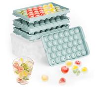 Stampo Cubetti di Ghiaccio Rotondi con Coperchio e Contenitore - Set 3 Vassoi Impilabili per Piccole Sfere di Ghiaccio, 99 Palline di Ghiaccio per Raffreddare Whiskey, Caffè - Facile da Sganciare