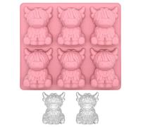 Stampo Cubetti Ghiaccio Mucca Highland Rosa Silicone Whiskey Cocktail Mini