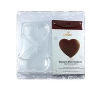 Stampo di cioccolato in policarbonato Cuore grande 2 cavità 91,5 x 10,1cm Decora