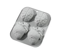 Stampo da Cioccolato e Caramelle Stampo Cuore Cervello 4 Cavità Resina
