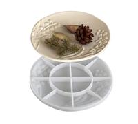 Stampo da forno in silicone retrò per vassoi per gioielli vassoio ovale/rotondo/quadrato con motivi in rilievo Stampo in silicone premium per colata