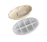 Stampo da forno in silicone retrò per vassoi per gioielli vassoio ovale/rotondo/quadrato con motivi in rilievo Stampo in silicone premium per colata