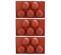 Stampo da forno in silicone semisfera 3 pezzi per realizzare torte con mousse al cioccolato caldo fai-da-te (5 fori)