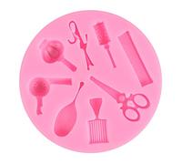 Stampo da forno per parrucchiere, pettine forbici, asciugacapelli, decorazioni per torte, lavaggio, taglio, soffiaggio, fondente, cioccolato, stampo in silicone per fondente, piccolo per decorare