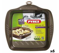 Stampo da Forno Pyrex Asimetria Quadrato Nero Metallo 24 x 24 cm [6 Unità]