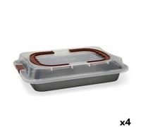 Stampo da Forno Quid Sweet Grey Nero Metallo 36 x 23 x 4,5 cm Con coperchio [