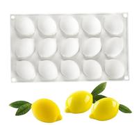 Stampo da forno, stampi di cioccolato stampi di caramelle in silicone 3D a forma di limone a forma di limone Snack 15 cavità Snack non Stick facile rilascio di silicone stampo per dessert di