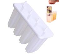 Stampo da Ghiaccioli a Barra | Utensili Riutilizzabili a 4 Cavità per Produrre | Vassoio da | Per Cioccolato, Caramelle, Budino, Gelatina, Frutta, Yogurt, Torta, Dessert, Conre, Biscotti