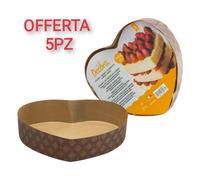 Stampo DECORA CUORE 700gr - 5 Pezzi - in Carta Forno Monouso per dolci a forma d