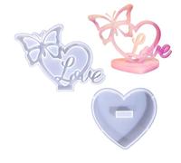 Stampo decorativo a forma di cuore, stampo in silicone a forma di cuore, per stampaggio in resina artistica, stampo in resina per esposizione, ornamento d'amore per animali domestici,
