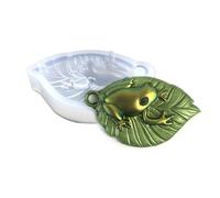 Stampo decorativo in silicone adorabile a forma di rana a forma di foglia portachiavi facile da pulire Casting per portachiavi Appassionato Silicone per portachiavi