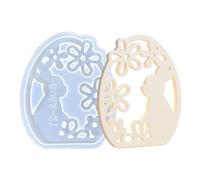 Stampo di Pasqua epossidica, stampi in resina di Pasqua,Stampo ornamentale in gesso a forma di coniglio cavo | Stampo in silicone per fusione epossidica per la decorazione di Pasqua
