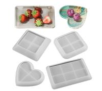 Stampo di Silicone per Vassoio Set di 4 Forme da Colata Artigianale Fai da | di Silicone Decorazione Casa Bagno Portacandele Sapone Gioielli Vassoio Portagioie