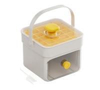 Stampo e produttore per cubetti di ghiaccio 2 in 1 | Grande secchio per ghiaccio in silicone con coperchio e manico | Vassoio per tipo di pressa Easy-Release per whisky, cocktail, caffè, tè | Utensili