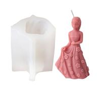 Stampo flessibile in silicone a forma di ragazza vestito da fiore stampi profumati aromaterapie che fanno ornamento fatto a mano fiore vestito ragazza stampo