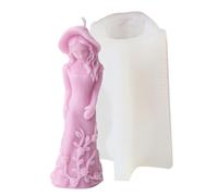 Stampo flessibile in silicone a forma di ragazza vestito da fiore stampi profumati aromaterapie che fanno ornamento fatto a mano fiore vestito ragazza stampo
