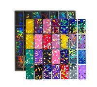Stampo flessibile in silicone robusto per domino con effetto olografico, 28 scomparti, portatile, per creare resina e argilla, accessori per giochi