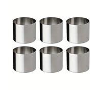 Stampo for anelli for torta rotondi, mini anello for torta e pasticceria, anelli for dessert in mousse in acciaio inossidabile Stampo for biscotti for torte Stampi for muffin(6pcs Round Cake Ring)
