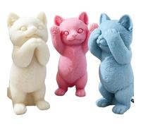 Stampo for candele in silicone for gatti grandi e carini, supporto fai da te, strumento for realizzare sapone in resina for animali, stampo for torta al cioccolato for, bambola in gesso(B)