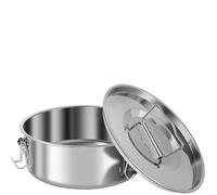 Stampo for crostata di uova da budino da 7,5 pollici Stampo for crostata di uova e budino in acciaio inossidabile 304 1.5QT con manico for coperchio for utensili da cucina for dessert al cioccolato