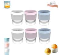 Stampo for cubetti di Ghiaccio Chiclify, Stampo Rotondo for cubetti di Ghiaccio, Cocktail, Stampo in Silicone Riutilizzabile for cubetti di Ghiaccio Rotondi Fai da Te(Multi-Colored,6pcs)