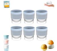 Stampo for cubetti di Ghiaccio Chiclify, Stampo Rotondo for cubetti di Ghiaccio, Cocktail, Stampo in Silicone Riutilizzabile for cubetti di Ghiaccio Rotondi Fai da Te(Blue,6pcs)