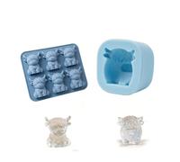 Stampo for cubetti di ghiaccio Mini Highland Cow, divertente vassoio for ghiaccio in silicone 3D, simpatici stampi in silicone for animali for whisky, cocktail, birra e bevande(Both)