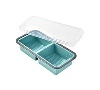 Stampo for ghiaccio in silicone compatibile for 2/3/4 cavità con coperchio gigante grande vassoio for congelatore strumento for la creazione di ghiaccioli fai da te(Green-2grids)