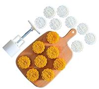 Stampo for torta lunare Stampi for biscotti 3D fai-da-te 8 stampi for pressa for fiori for cupcake Pressione manuale Mooncake Strumenti for, stampo for taglierino Stampa a mano for fondente e dessert