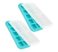 Stampo for vassoio da congelatore 2 o 3 pezzi con coperchio, contenitore, contenitori for zuppa, brodo, preparazione dei pasti, cubetti di ghiaccio(10-grid 2pcs)