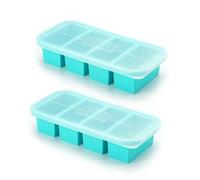 Stampo for vassoio da congelatore 2 o 3 pezzi con coperchio, contenitore, contenitori for zuppa, brodo, preparazione dei pasti, cubetti di ghiaccio(4-grid 2pcs)