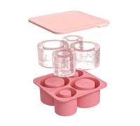 Stampo for vassoio for cubetti di ghiaccio for tazza for bicchiere, cilindro in silicone, con coperchio for 20 once 30 40(Pink)