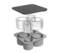 Stampo for vassoio for cubetti di ghiaccio for tazza for bicchiere, cilindro in silicone, con coperchio for 20 once 30 40(Gray)