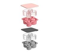 Stampo for vassoio for cubetti di ghiaccio for tazza for bicchiere, cilindro in silicone, con coperchio for 20 once 30 40(Pink and Gray)