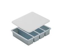 Stampo for vassoio quadrato a striscia lunga con 4 cubetti di ghiaccio giganti in silicone a griglia, durevole(Blue with Lid)