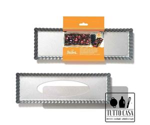 STAMPO FORMA CROSTATA TORTIERA RETTANGOLARE FONDO MOBILE DECORA 35x11