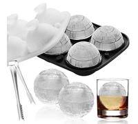 Stampo Ghiaccio 4 XXL 6cm Grandi Ghiaccio Stampo Cubetti Silicone Rotondo Sfera con Coperchio portaghiaccio cubetti per cocktail whisky bevande