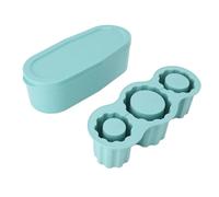 Stampo Ghiaccio Cilindrico in Silicone, Grande Capacità, Contenitore con Coperchio Verde - Facile da Sformare, Resistente a Temperature Estreme, Ideale per Cocktail e Bevande
