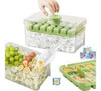 Stampo Ghiaccio con Coperchio e Contenitore, CIYIN 56 Stampo Cubetti di Ghiaccio, Premere per Rilasciare Facilmente i Cubetti, Raffreddare Whiskey, Cocktail, Caffè, Succo, Senza BPA (Verde)